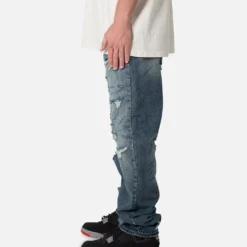 MNML V567 Baggy Destroyed Denim Jeans Blue -Nuvora Fit Sales 03011868 YX001 mens 0030