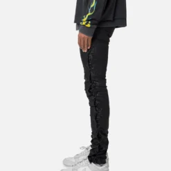 MNML X566 Skinny Leather Lace-Up Pants Black 10 MNML X566 Skinny Leather Lace-Up Pants Black -Nuvora Fit Sales 03011871 YB001 mens 0030