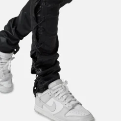 MNML X566 Skinny Leather Lace-Up Pants Black 13 MNML X566 Skinny Leather Lace-Up Pants Black -Nuvora Fit Sales 03011871 YB001 mens 0060