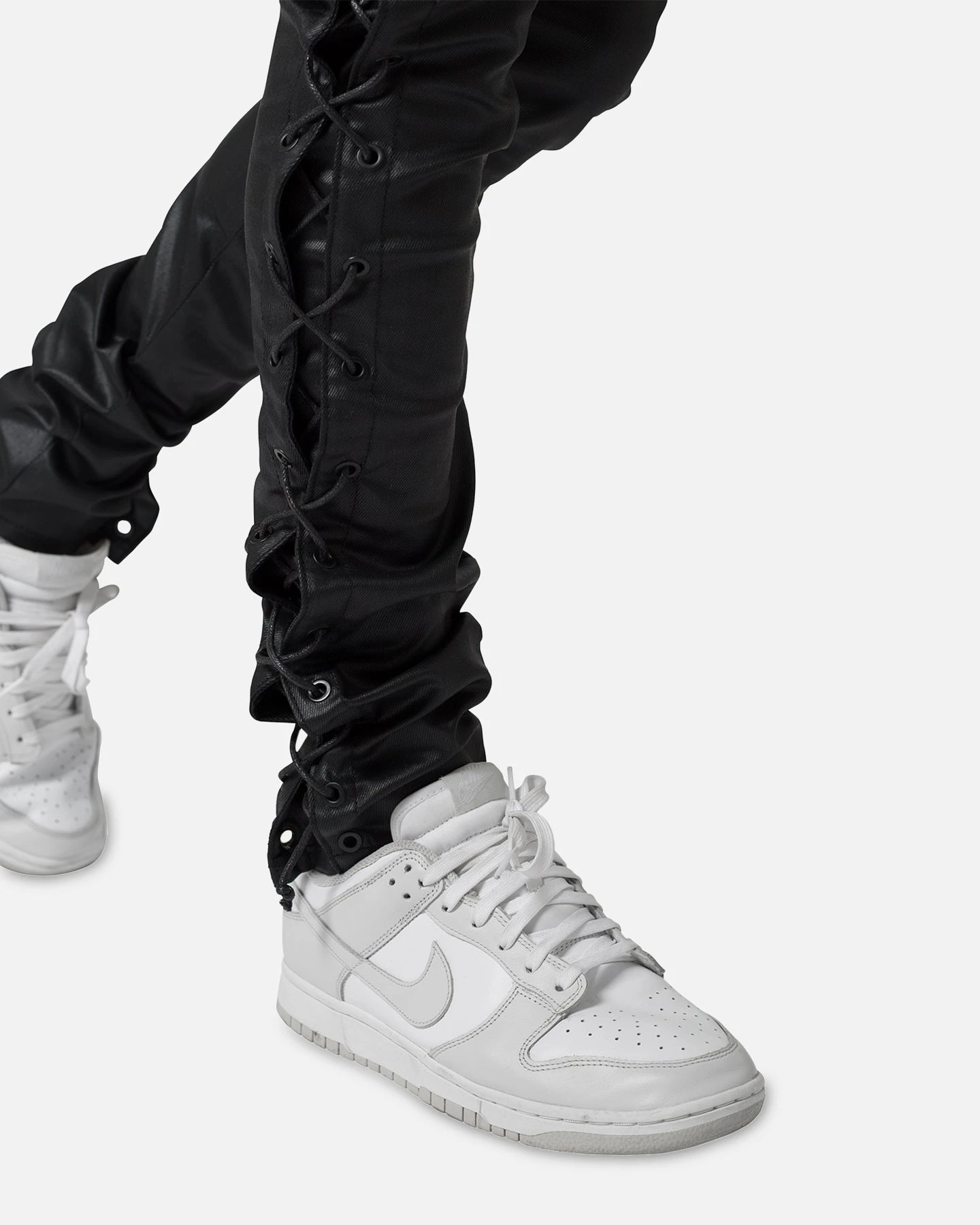 MNML X566 Skinny Leather Lace-Up Pants Black 8 MNML X566 Skinny Leather Lace-Up Pants Black - Image 6