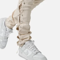 MNML X566 Skinny Leather Lace-Up Pants Cream -Nuvora Fit Sales 03011872 YC600 mens 0060