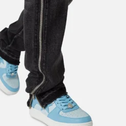 MNML D558 Straight Stripe Denim Jeans Black -Nuvora Fit Sales 03012077 YB001 mens 0060