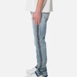 MNML D558 Straight Stripe Denim Jeans Blue 10 MNML D558 Straight Stripe Denim Jeans Blue -Nuvora Fit Sales 03012078 YX001 mens 0030