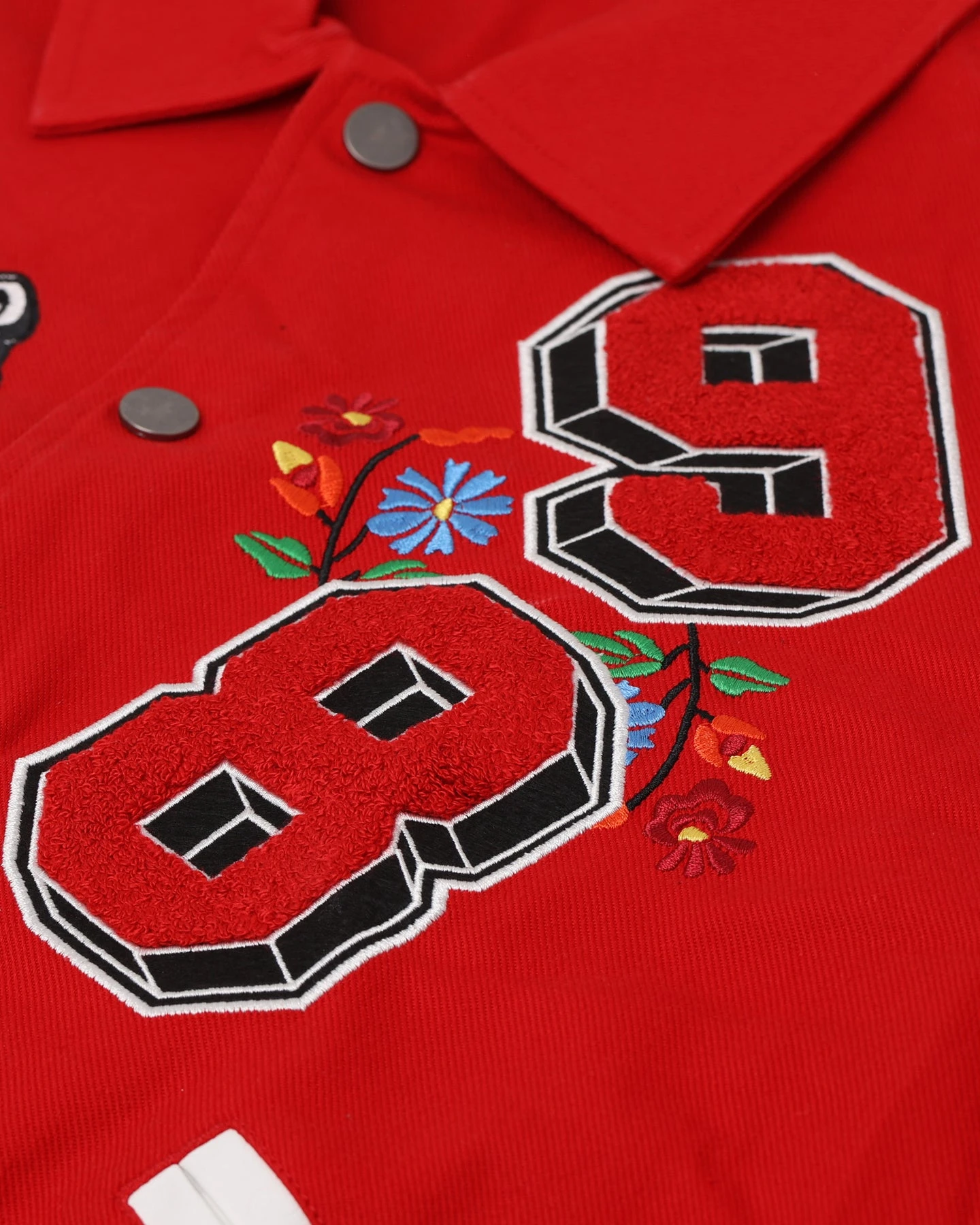 Loiter Flaws Varsity Jacket Red/Off White 5 Loiter Flaws Varsity Jacket Red/Off White - Image 3